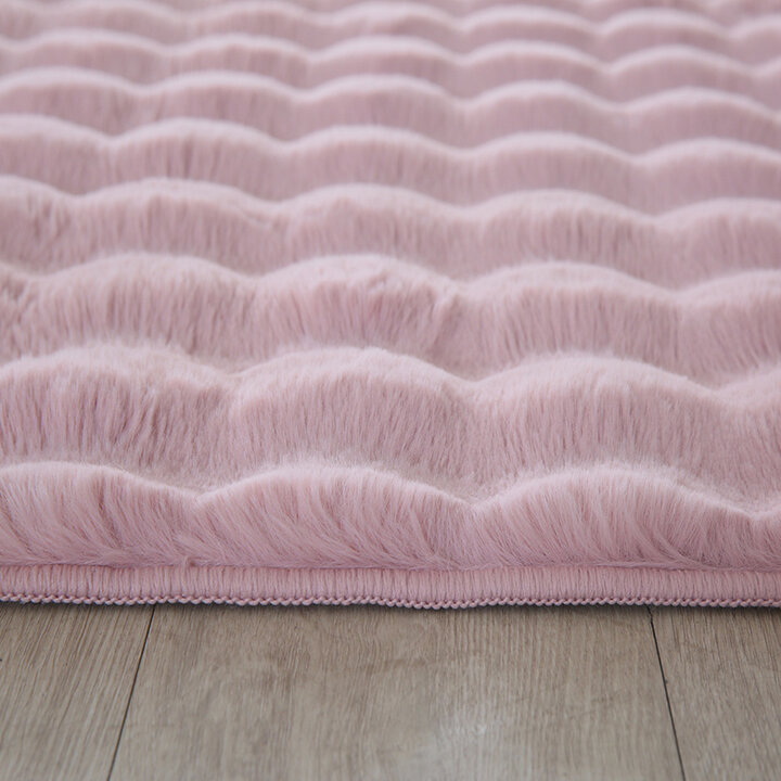 Zacht hoogpolig vloerkleed - Ambrey 3D Roze - 2