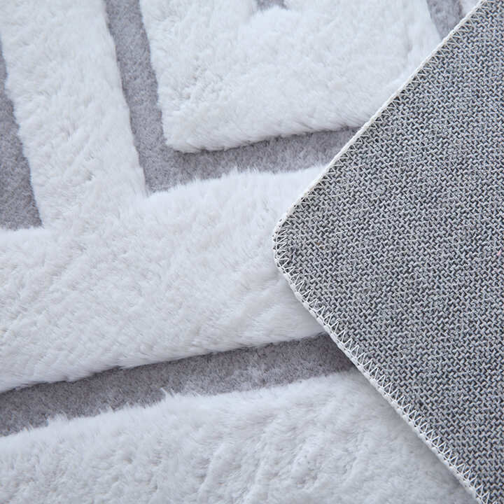 Zacht geometrisch vloerkleed - Vellion Maze Wit/Zilver - 3