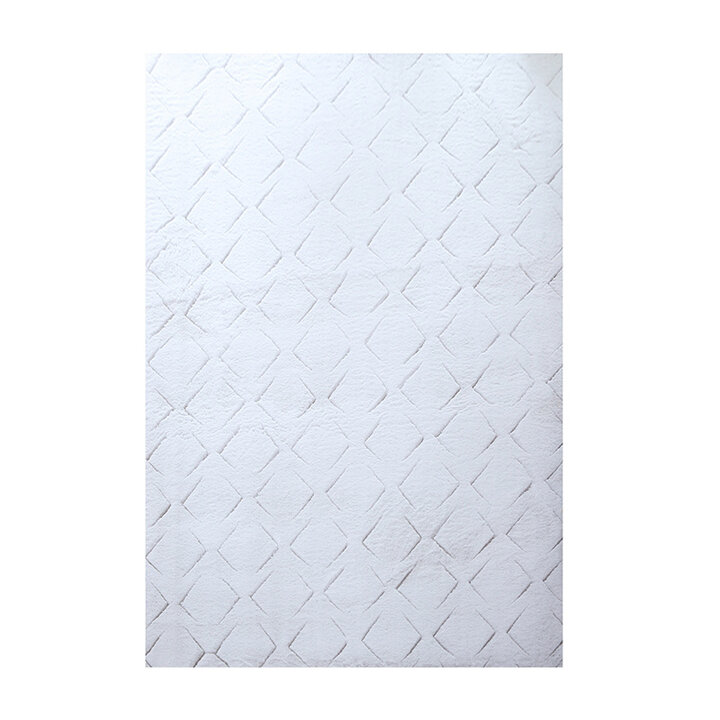 Zacht geometrisch vloerkleed - Vellion Square Wit/Beige - 1