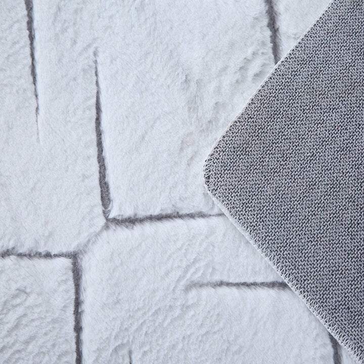 Zacht geometrisch vloerkleed - Vellion Square Wit/Zilver - 3