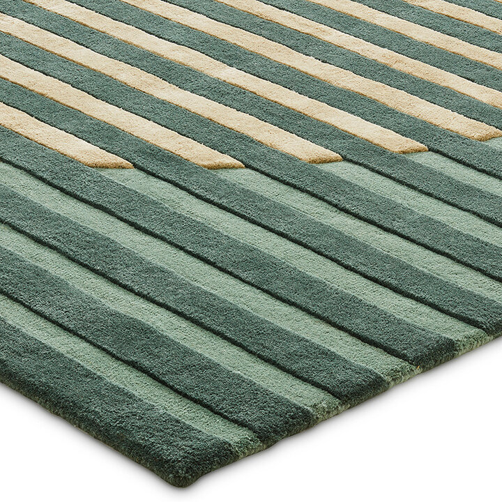 Modern wollen vloerkleed - Fano Groen - 1
