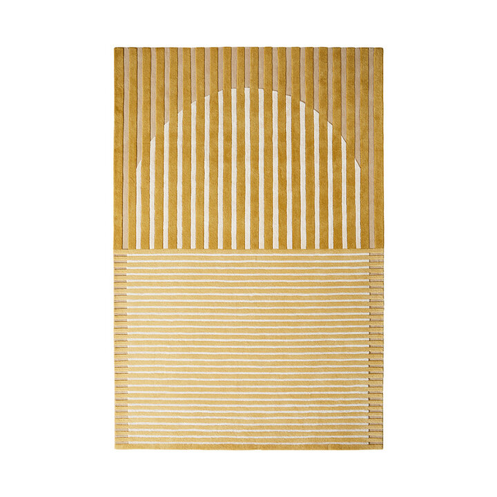 Modern wollen vloerkleed - Fano Okergeel - 1
