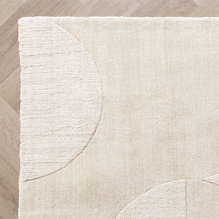 Wollen vloerkleed - Giselle Circles Wit  - 5