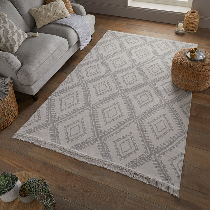 Geometrisch vloerkleed - Decio Alix Grijs 