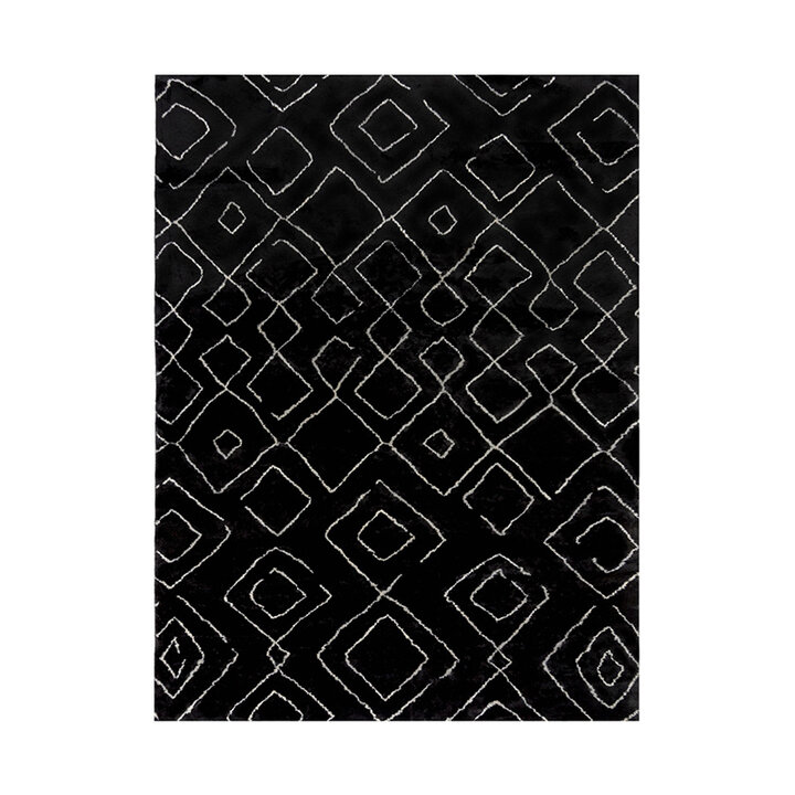 Berber vloerkleed - Furo Imran Zwart/Creme  - 1