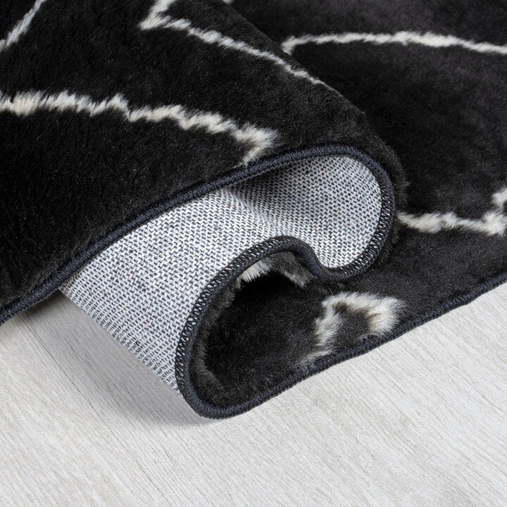 Berber vloerkleed - Furo Imran Zwart/Creme  - 4