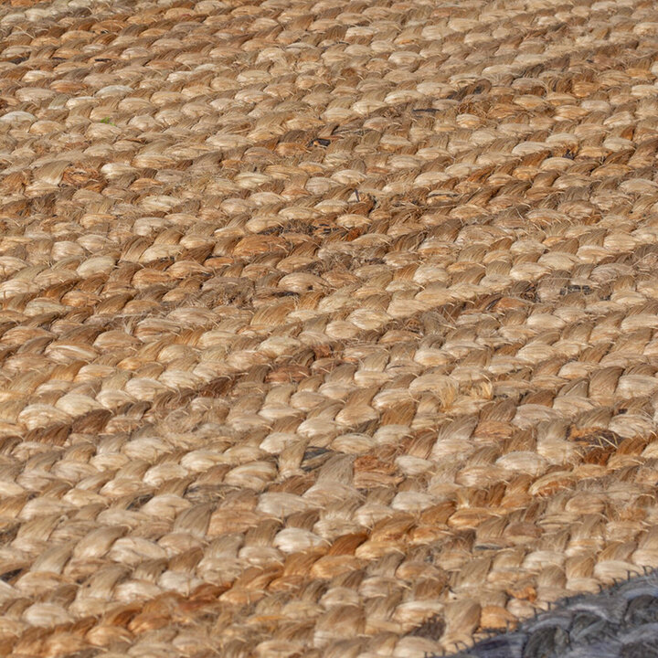 Rond jute vloerkleed - Grazo Naturel/Grijs  - 2