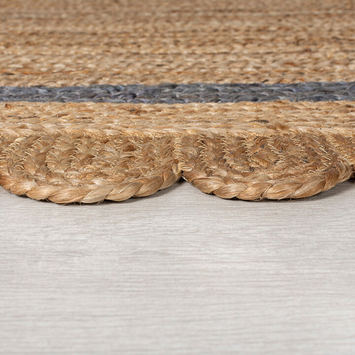 Rond jute vloerkleed - Grazo Naturel/Grijs  - 3