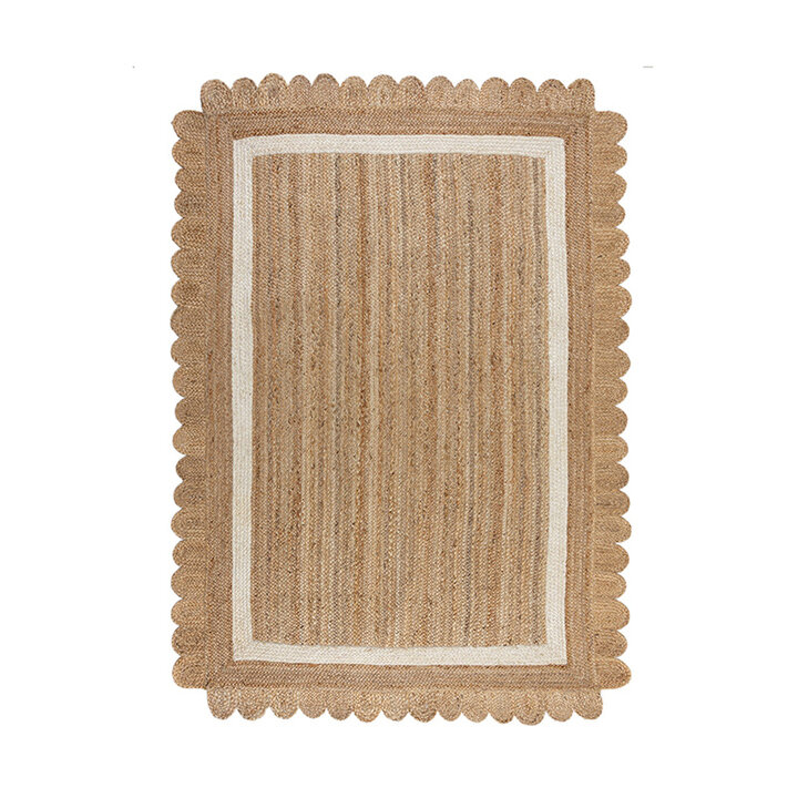 Jute vloerkleed - Grazo Naturel/Wit  - 1