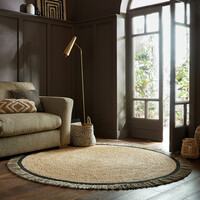 Rond jute vloerkleed - Kahano Naturel/Zwart 