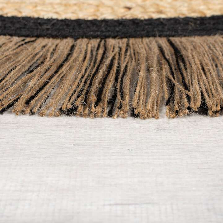 Rond jute vloerkleed - Kahano Naturel/Zwart  - 3