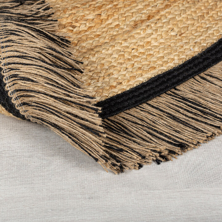 Rond jute vloerkleed - Kahano Naturel/Zwart  - 4