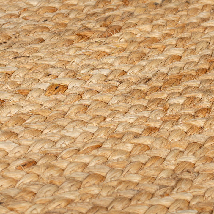 Rond jute vloerkleed - Kahano Naturel/Terracotta  - 2