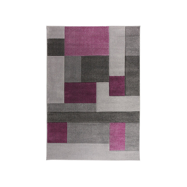 Modern vloerkleed - Hando Cosmos Paars/Grijs - 1
