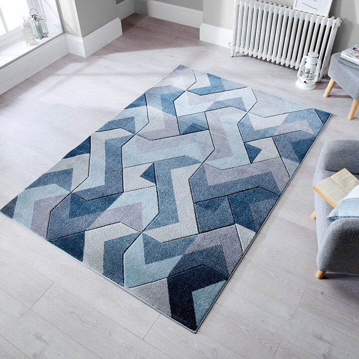 Modern vloerkleed - Hando Arora Blauw