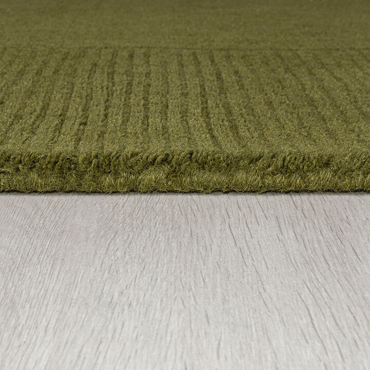 Effen vloerkleed - Tuscano Olijfgroen  - 3
