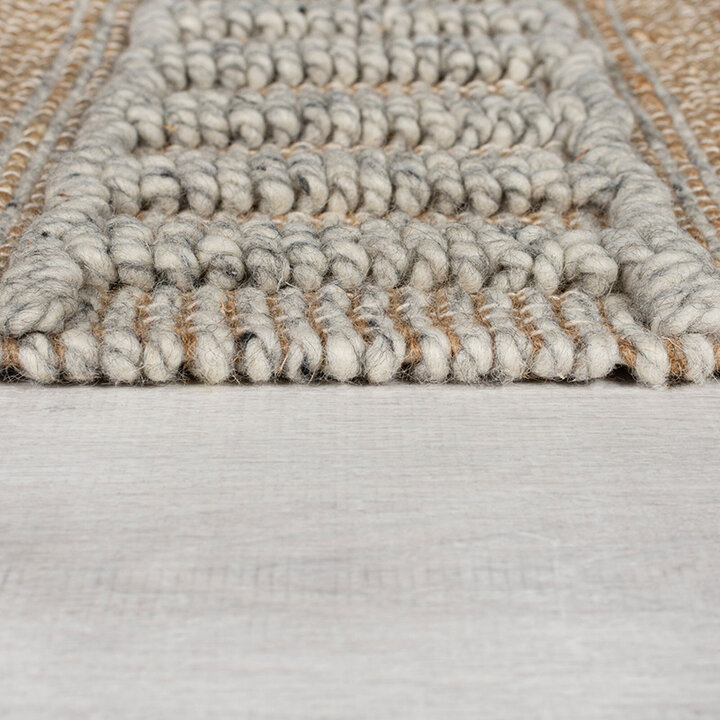 Jute vloerkleed - Jubio Medina Naturel/Grijs  - 3