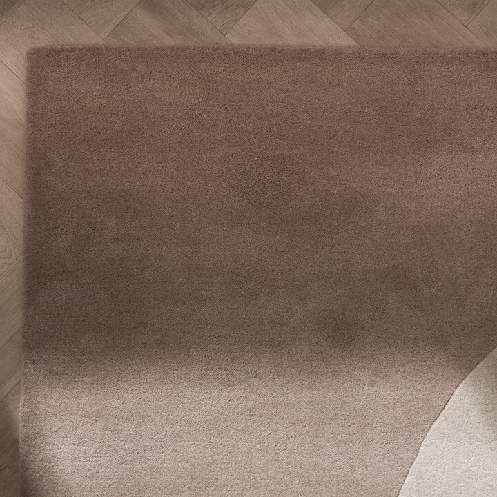 Wollen abstract vloerkleed - Clarice Bruin/Beige  - 4