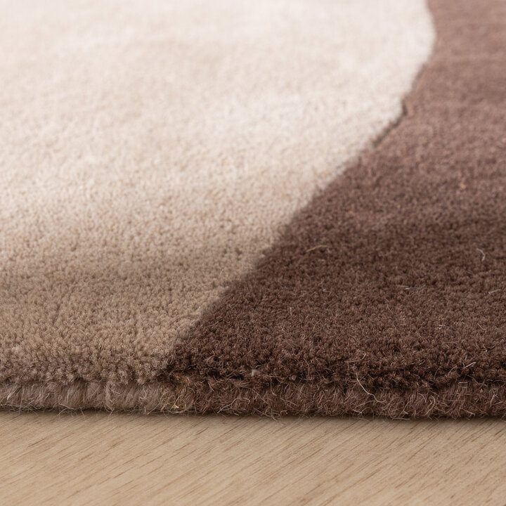 Wollen abstract vloerkleed - Clarice Bruin/Beige  - 5