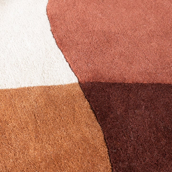 Wollen abstract vloerkleed - Clarice Terracotta  - 3