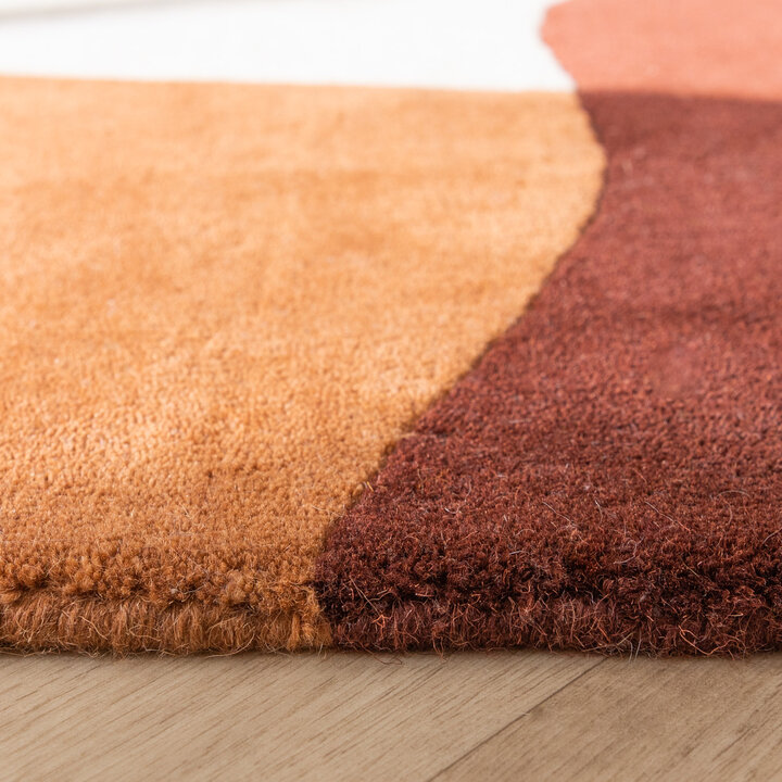 Wollen abstract vloerkleed - Clarice Terracotta  - 5