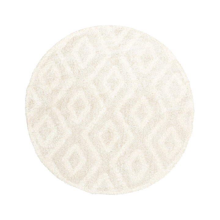 Rond Scandinavisch vloerkleed - Lova Diamond Creme - 1