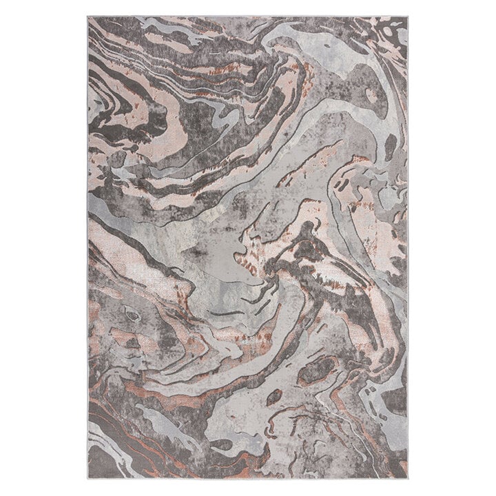 Marmer vloerkleed - Erio Marbled Grijs/Roze - 1