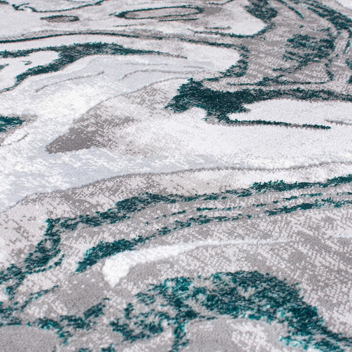 Marmer vloerkleed - Erio Marbled Grijs/Turquoise - 2