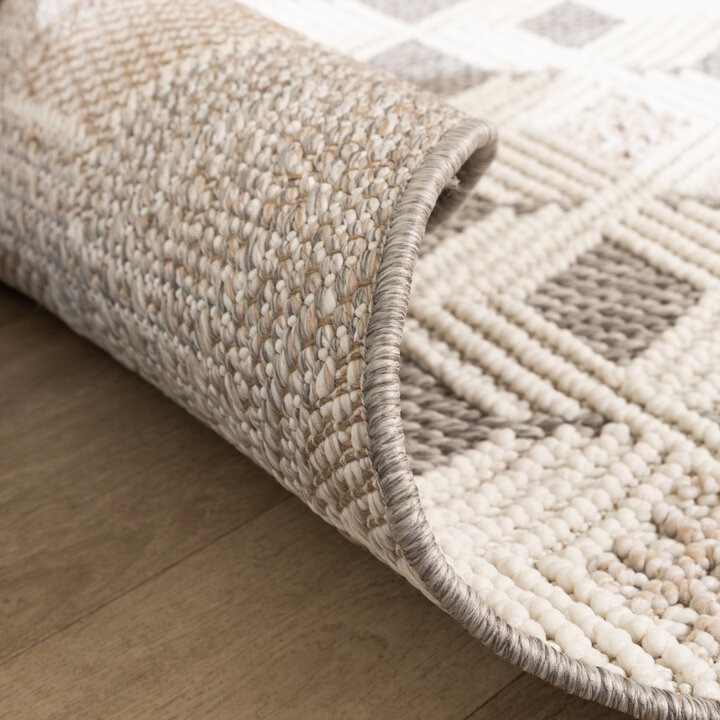 Duurzaam vloerkleed - Lorre Blocks Creme/Antraciet  - 6