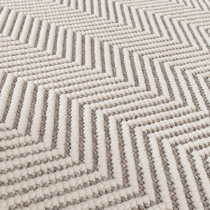 Duurzaam vloerkleed - Lorre Lines Creme/Grijs  - 3