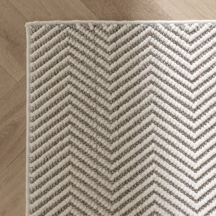 Duurzaam vloerkleed - Lorre Lines Creme/Grijs  - 4