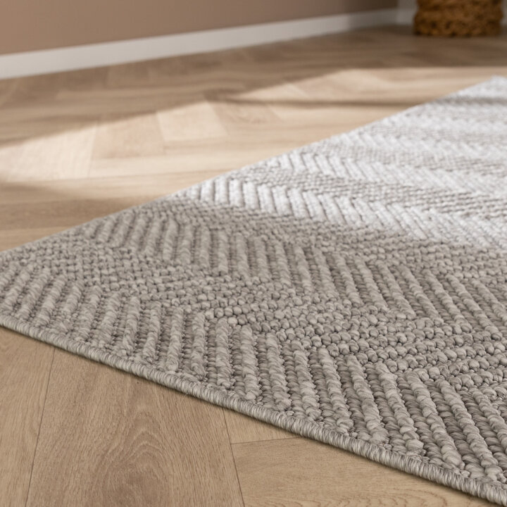 Duurzaam vloerkleed - Lorre Lines Grijs/Antraciet  - 5