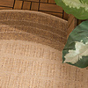 Rond jute buitenkleed - Mavi Border Bruin/Creme 