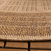 Rond jute buitenkleed - Mavi Border Bruin/Creme 