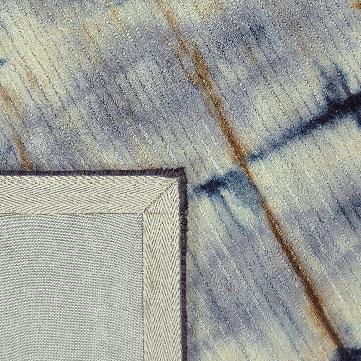 Wollen vloerkleed - Tiphaine Blauw/Okergeel  - 3