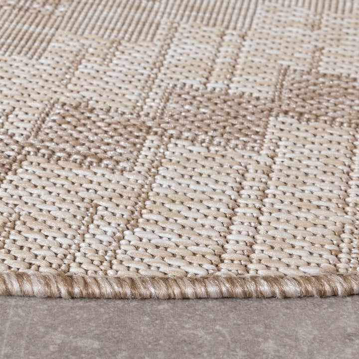 Rond jute buitenkleed - Atlas Diamond Bruin/Creme  - 5
