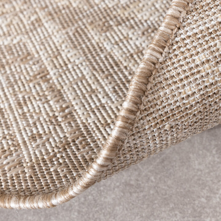 Rond jute buitenkleed - Atlas Aztec Bruin/Creme  - 6