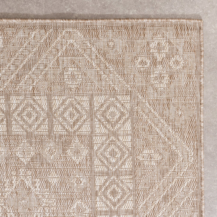 Jute buitenkleed - Atlas Aztec Bruin/Creme  - 4