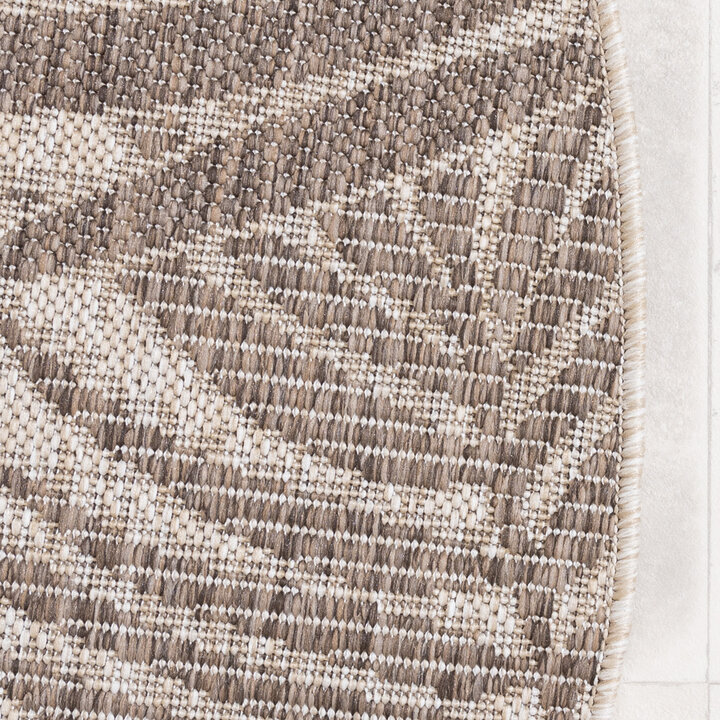 Rond buiten vloerkleed - Tiga Edge Taupe  - 4