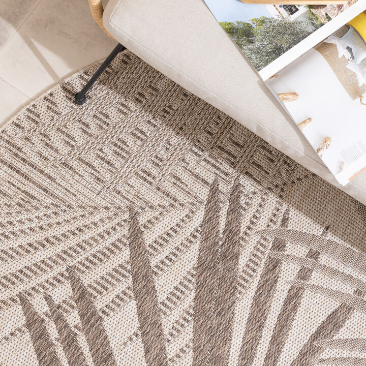 Rond buiten vloerkleed - Tiga Palm Taupe  - 2