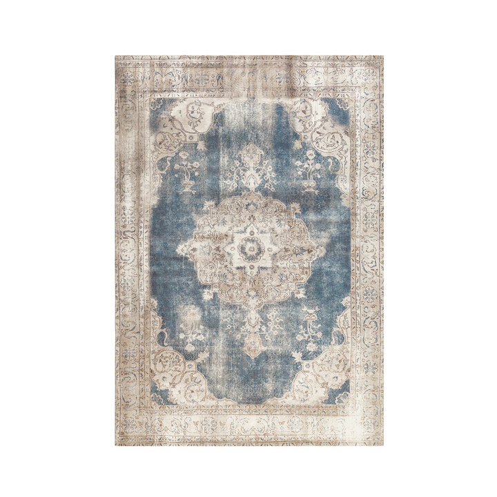 Vintage vloerkleed - Vanessa 8400 Creme/Blauw  - 1