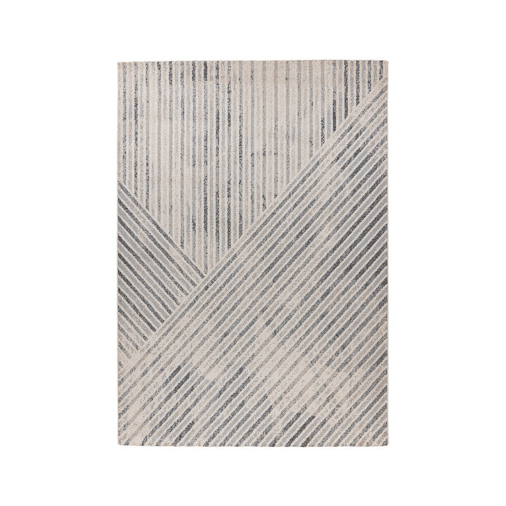 Geometrisch vloerkleed - Rhombo Stripes 125 Beige/Grijs  - 1