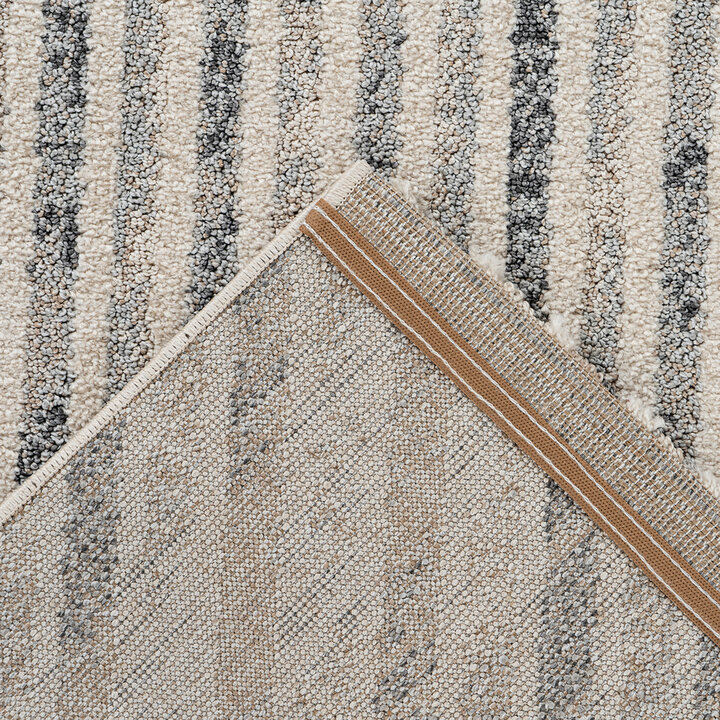 Geometrisch vloerkleed - Rhombo Stripes 125 Beige/Grijs  - 4
