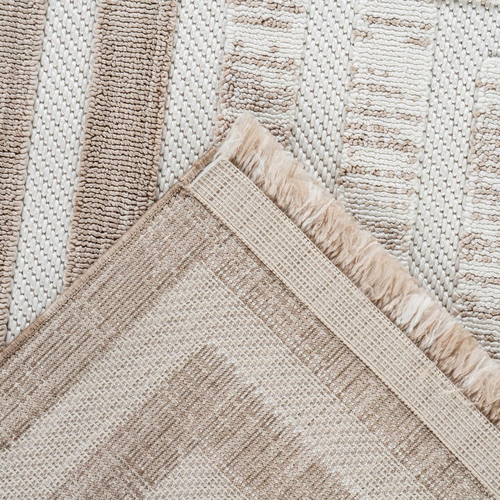 Modern vloerkleed - Sari Borders 125 Bruin/Beige  - 4