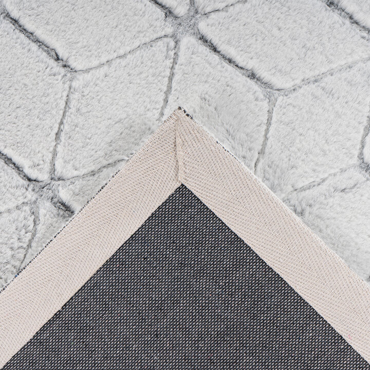Geometrisch vloerkleed - Vica Geo 125 Wit/Antraciet  - 4
