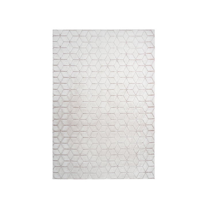 Geometrisch vloerkleed - Vica Geo 125 Wit/Roze  - 1