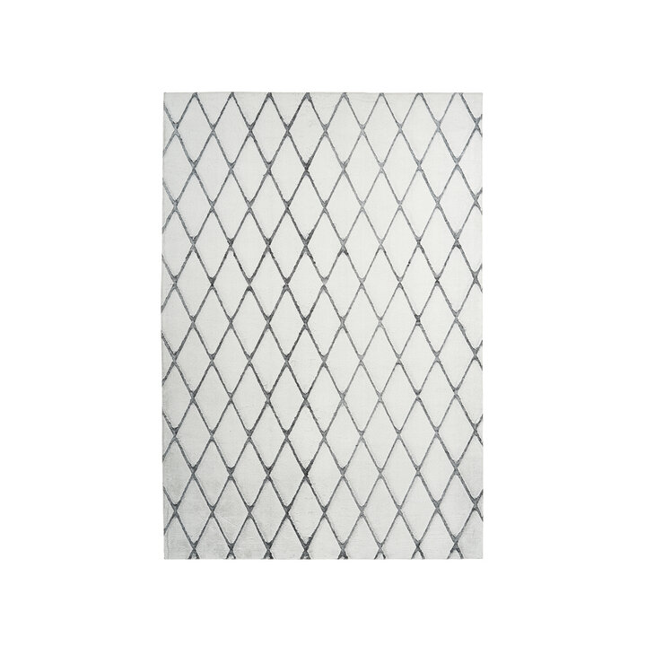 Geometrisch vloerkleed - Vica Lines 225 Wit/Antraciet  - 1