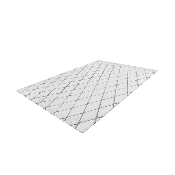 Geometrisch vloerkleed - Vica Lines 225 Wit/Antraciet  - 2