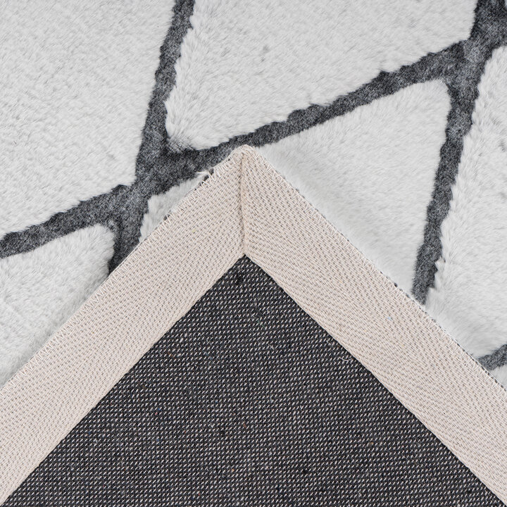Geometrisch vloerkleed - Vica Lines 225 Wit/Antraciet  - 4