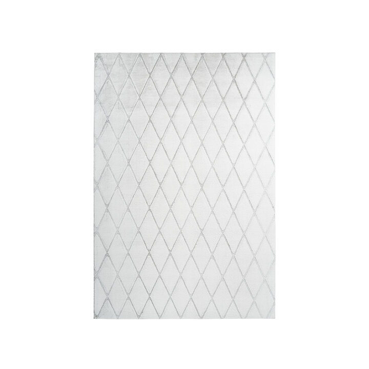 Geometrisch vloerkleed - Vica Lines 225 Wit/Grijsblauw  - 1